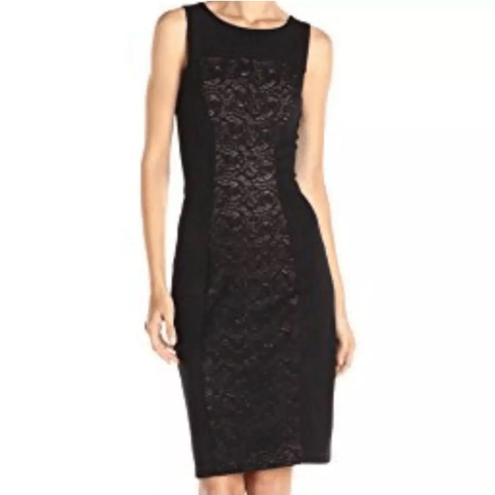 BCBGmaxazria Lace Panel Flattering Sheath Bodycon Dress size S